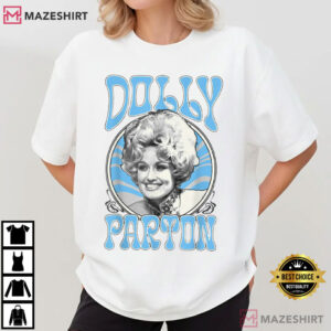 Dolly Parton Signature Encircled By Butterfly And Flowers Vintage Music T-Shirt