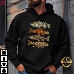 Halloween Trout Fish Ghost Pumpkin Skeleton Mummy T Shirt (4)