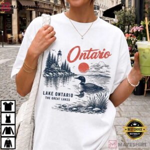 Lake Ontario Loon Vintage Great Lakes Lighthouse T Shirt (1)