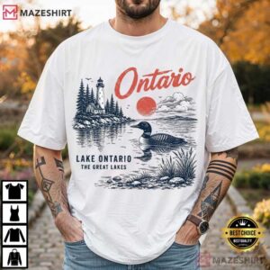 Lake Ontario Loon Vintage Great Lakes Lighthouse T Shirt (2)