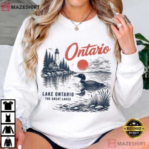 Lake Ontario Loon Vintage Great Lakes Lighthouse T Shirt (3)