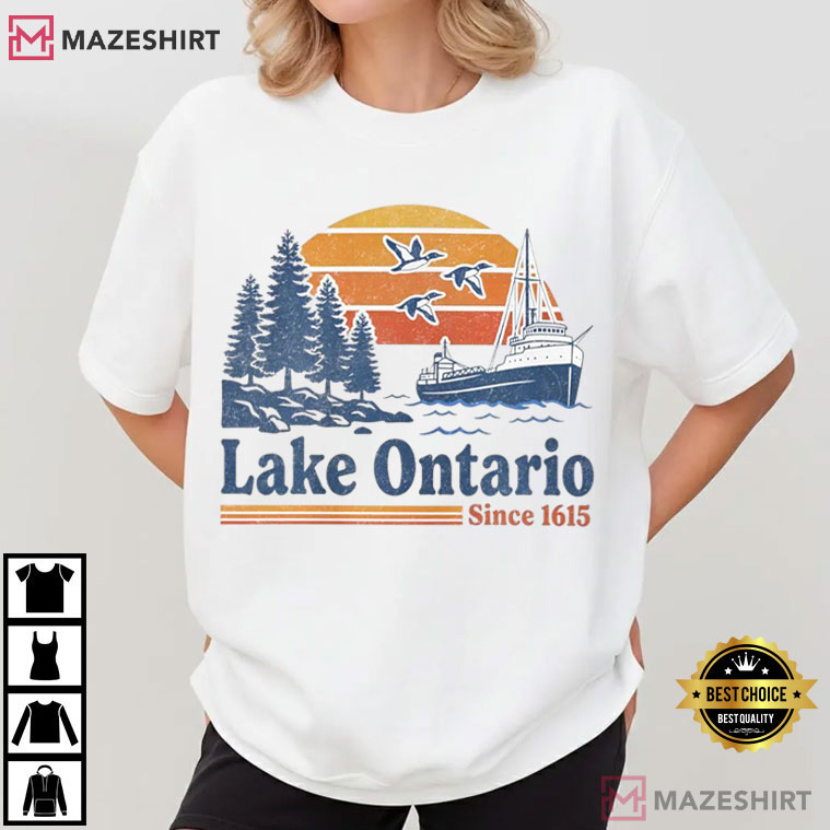 Great Lakes Vintage Lake Ontario Ringer T-Shirt Great Lakes Vintage Lake Ontario Ringer T-Shirt