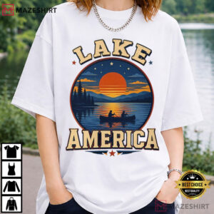 Lake America Funny USA Patriotic Canoe Lover T Shirt (4)