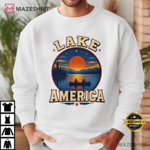 Lake America Funny USA Patriotic Canoe Lover T Shirt (1)
