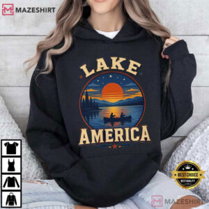 Lake America Funny USA Patriotic Canoe Lover T Shirt (2)