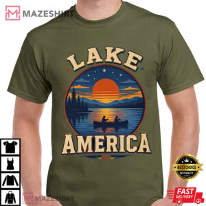 Lake America Funny USA Patriotic Canoe Lover T Shirt (3)