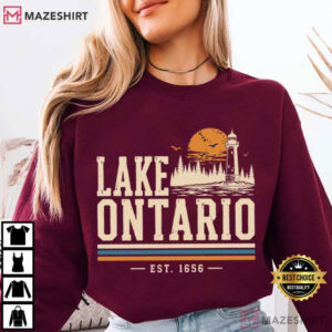 Lake Ontario Great Lakes Sunset Vintage T Shirt (2)
