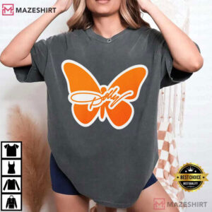 Dolly Parton Tribute Butterfly Script Logo Minimal T-Shirt