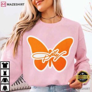 Dolly Parton Tribute Butterfly Script Logo Minimal T Shirt (1)