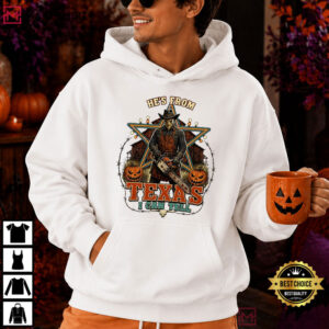 Horror Chainsaw He's From Texas I Can Tell Vintage Horror T Shirt (3)