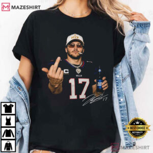 Josh Allen Middle Finger Funny Football Game Day T Shirt (4)