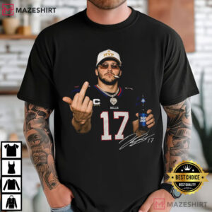 Josh Allen Middle Finger Funny Football Game Day T Shirt (1)