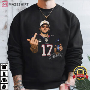Josh Allen Middle Finger Funny Football Game Day T Shirt (3)