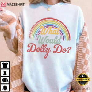 Dolly Parton What Would Dolly Do Rainbow Western Fan T Shirt (4)