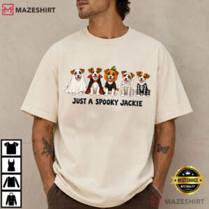 Jack Russell Halloween Spooky Ghost Pumpkin Skeleton T Shirt (1)
