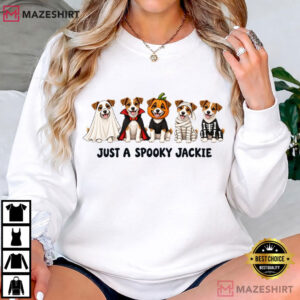Jack Russell Halloween Spooky Ghost Pumpkin Skeleton T Shirt (2)