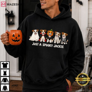 Jack Russell Halloween Spooky Ghost Pumpkin Skeleton T Shirt (3)