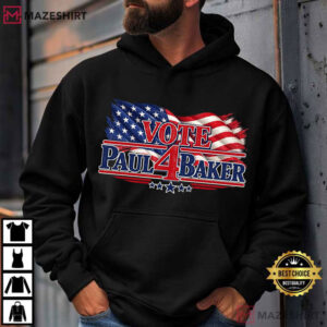 Vote Paul 4 Baker American Flag Political Campaign T Shirt (4)