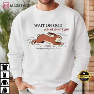 Wait On God Funny Christian Rabbit Humor T Shirt (3)