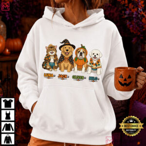 Spooky Dog And Cat Cute Halloween Pet T Shirt (3)