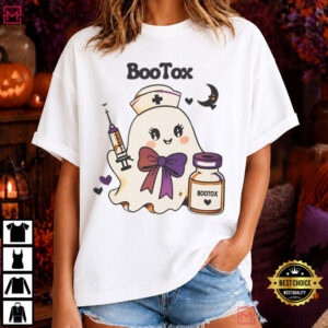 Boo Tox Ghost Nurse Halloween Funny T Shirt (2)