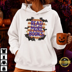 Read More Books Halloween Book Lover Spooky Bat T Shirt (4)