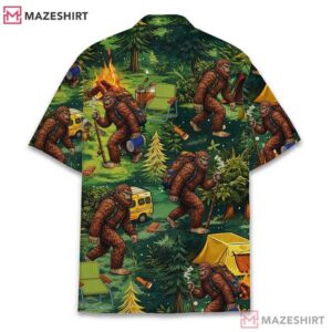 Bigfoot Sasquatch Camping Forest Hiking Adventure Hawaiian Shirt (3)