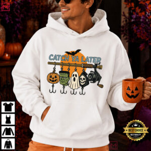 Catch Ya Later Halloween Fishing Spooky Fisherman T Shirt (2)