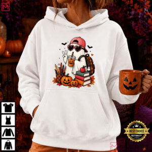 Halloween Back To School Spooky School Ghost T Shirt (3)