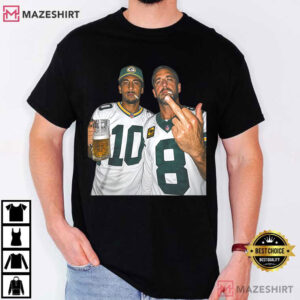 Jordan Love Aaron Rodgers Smoking Vintage Green Bay Football T Shirt (1)