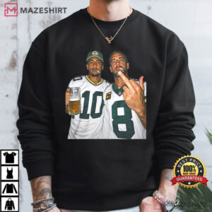 Jordan Love Aaron Rodgers Smoking Vintage Green Bay Football T Shirt (2)