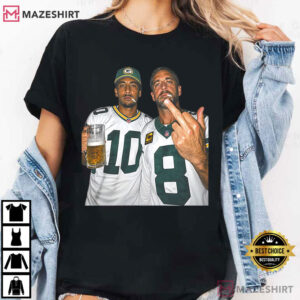 Jordan Love Aaron Rodgers Smoking Vintage Green Bay Football T Shirt (3)
