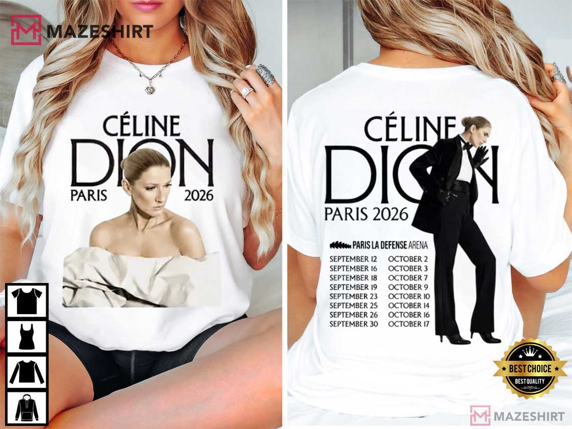 Céline Dion Paris Tour Live On Tour 2026 Graphic Fan Gift T-Shirt Céline Dion Paris Tour Live On Tour 2026 Graphic Fan Gift T-Shirt