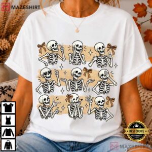 Halloween Funny Skeleton Bow Gothic Sarcastic T Shirt (1)