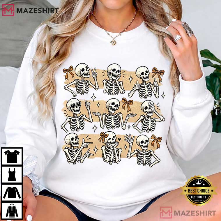 Halloween Funny Skeleton Bow Gothic Sarcastic T-Shirt Halloween Funny Skeleton Bow Gothic Sarcastic T-Shirt