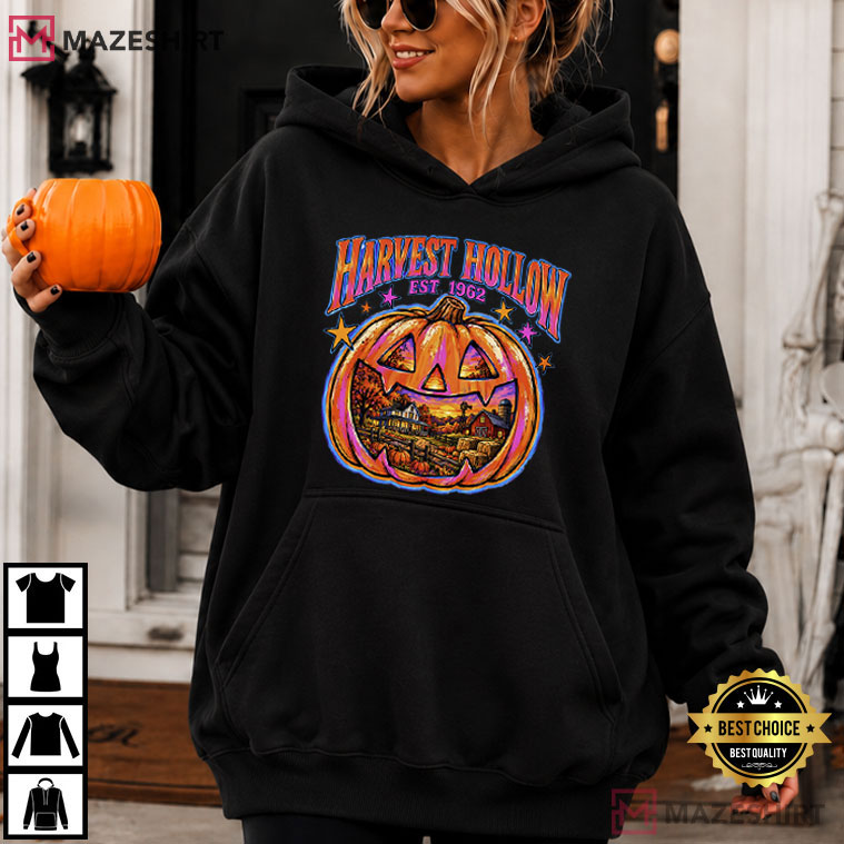 Harvest Hollow Halloween Pumpkin Spooky Season Est 1962 T-Shirt Harvest Hollow Halloween Pumpkin Spooky Season Est 1962 T-Shirt