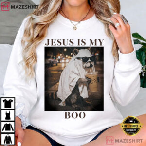 Jesus Is My Boo Raccoon Christian Halloween Funny Trash Panda Ghost (3)