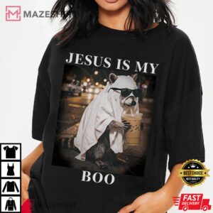 Jesus Is My Boo Raccoon Christian Halloween Funny Trash Panda Ghost (4)