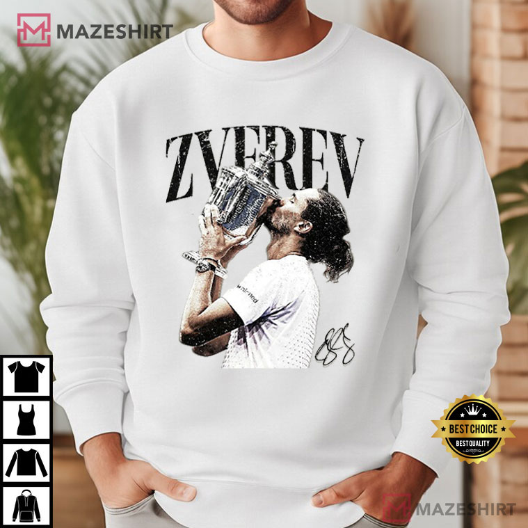 Alexander Zverev Win US Tennis Retro 90s T-Shirt Alexander Zverev Win US Tennis Retro 90s T-Shirt