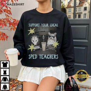 SPED Special Education Raccoon Teacher T Shirt (2)