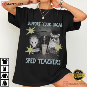 SPED Special Education Raccoon Teacher T Shirt (4)