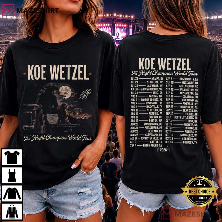 Koe Wetzel 2026 Tour Western Concert Merch Graphic T-Shirt Koe Wetzel 2026 Tour Western Concert Merch Graphic T-Shirt