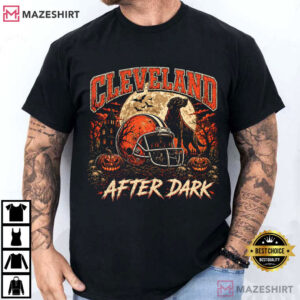 Cleveland Football Halloween After Dark Spooky Game Day T Shirt (3)