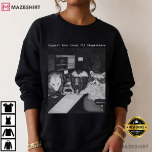 Dispatcher Raccoon Possum Skunk Emergency 911 T-Shirt