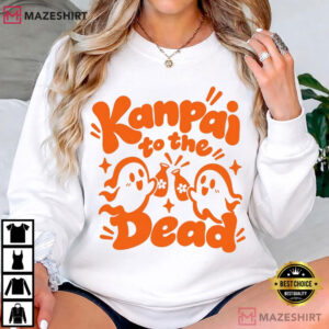 Kanpai To The Dead Funny Japanese Ghost Halloween T Shirt (4)