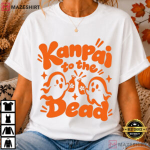 Kanpai To The Dead Funny Japanese Ghost Halloween T Shirt (3)