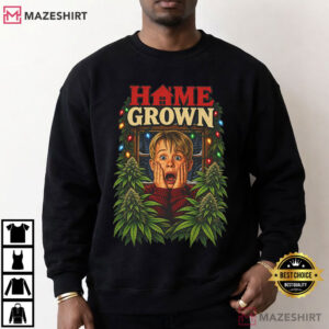 Home Grown Funny Christmas Stoner Home Alone Parody T Shirt (2)