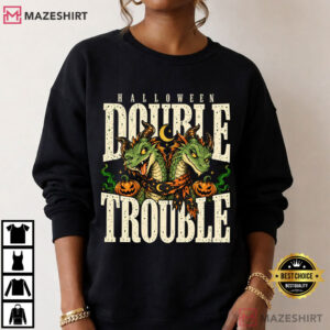 Halloween Dragon Double Trouble Vintage Spooky T Shirt (3)