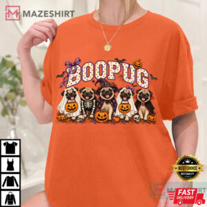 Halloween Boo Pug Dog Spooky Season T Shirt (1)