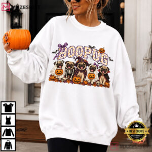 Halloween Boo Pug Dog Spooky Season T Shirt (2)